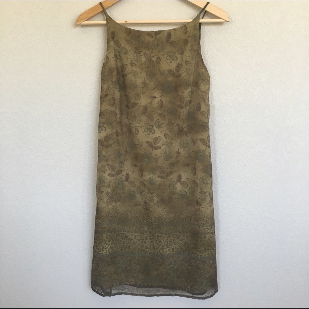Olive Floral Shift Dress